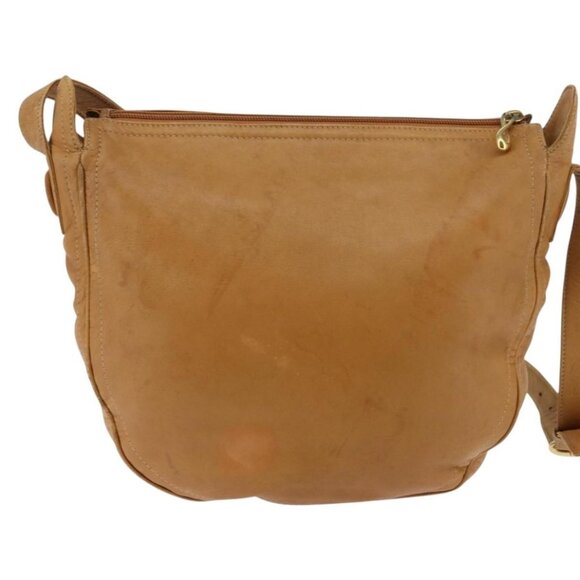 LOEWE Anagram Shoulder Bag Leather Brown Gold Auth - Picture 3 of 16